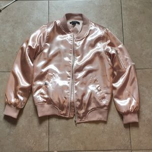 Pink Shiny Bomber Jacket